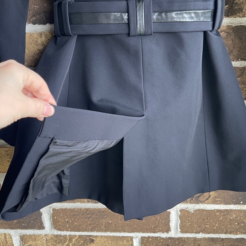 Carlisle Black Trench Coat with Belted Waist - Picture 11 of 15
